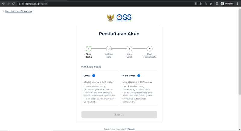 cara membuat izin usaha mikro kecil (IUMK) online melalui OSS