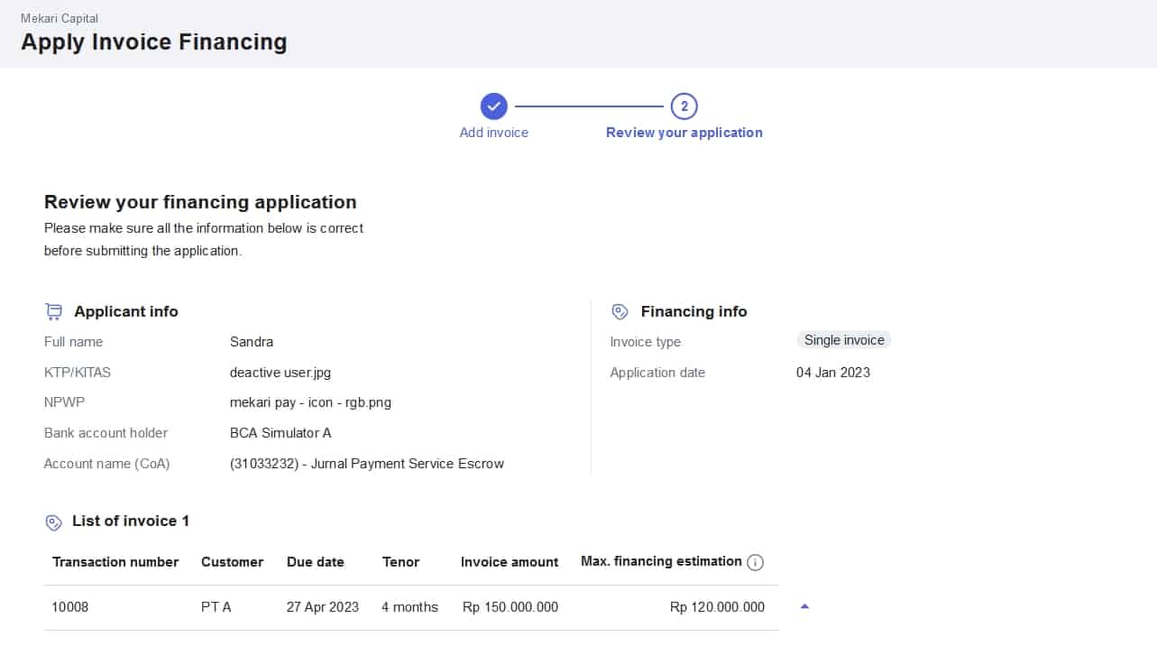 mengajukan invoice financing