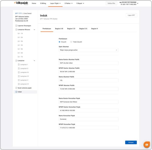 cara lapor spt tahunan badan online dengan klikpajak