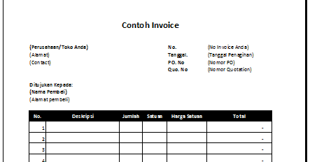 Contoh Invoice Pembayaran Sederhana