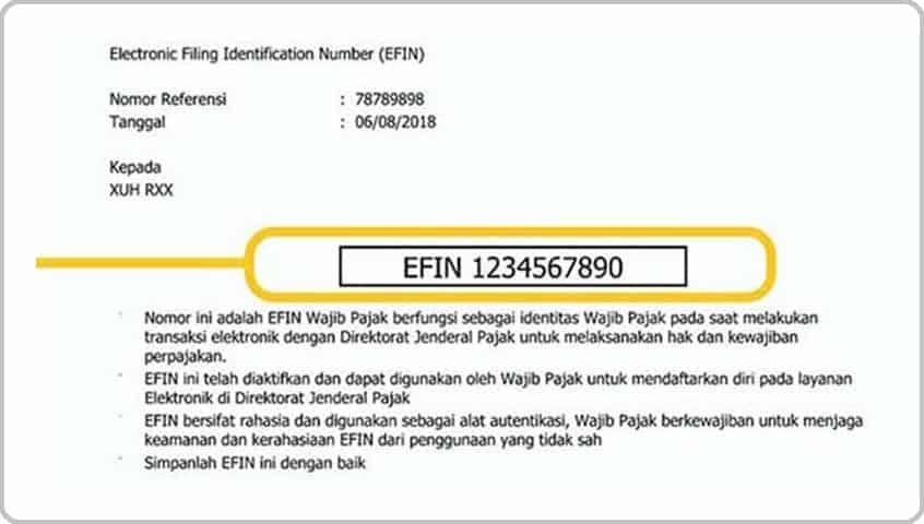 cara mendapatkan efin pajak online