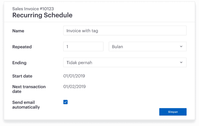 Recuring invoice