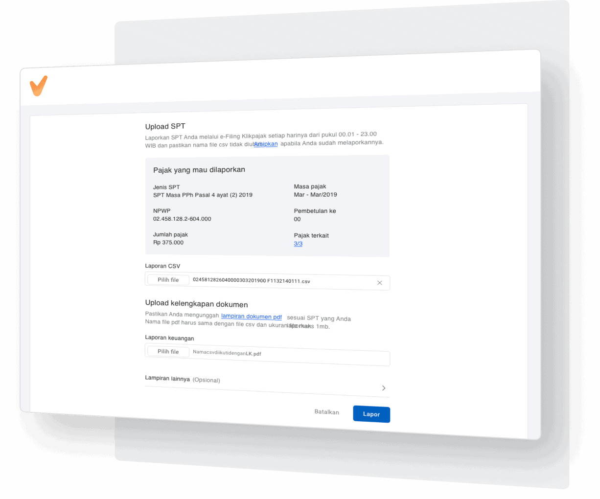 Official tax reporting via eFiling