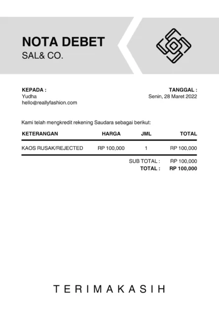 contoh nota debit.