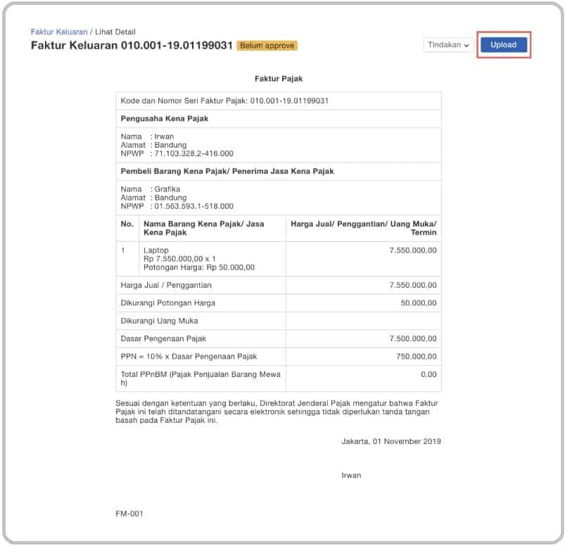 cara membuat e-faktur pajak