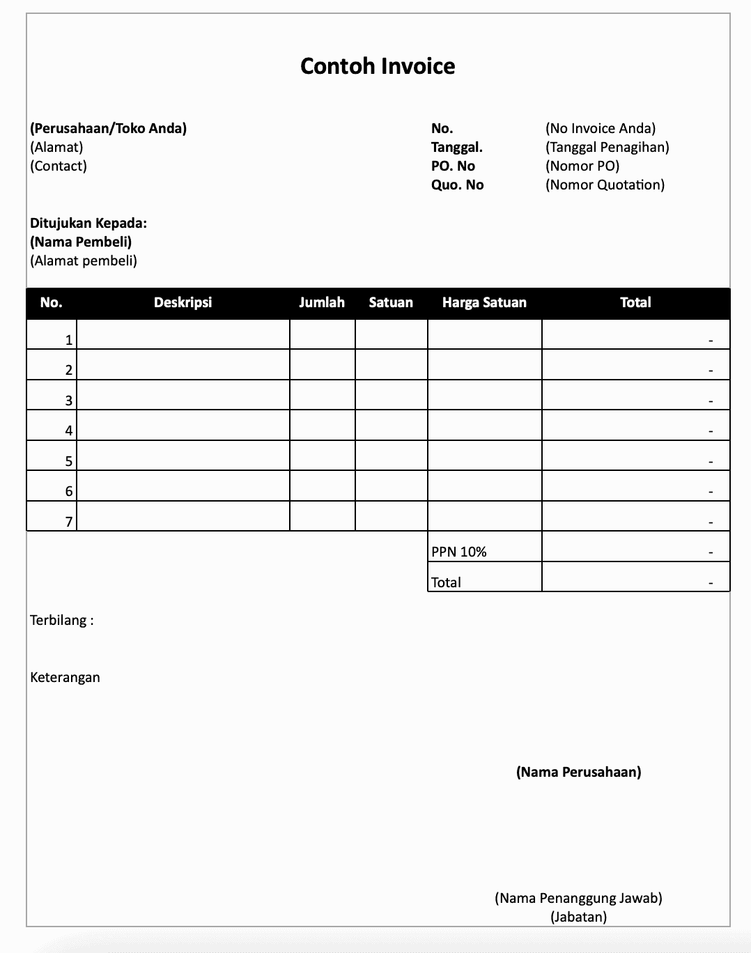 42+ Personal Invoice Template Word Gif * Invoice Template Ideas