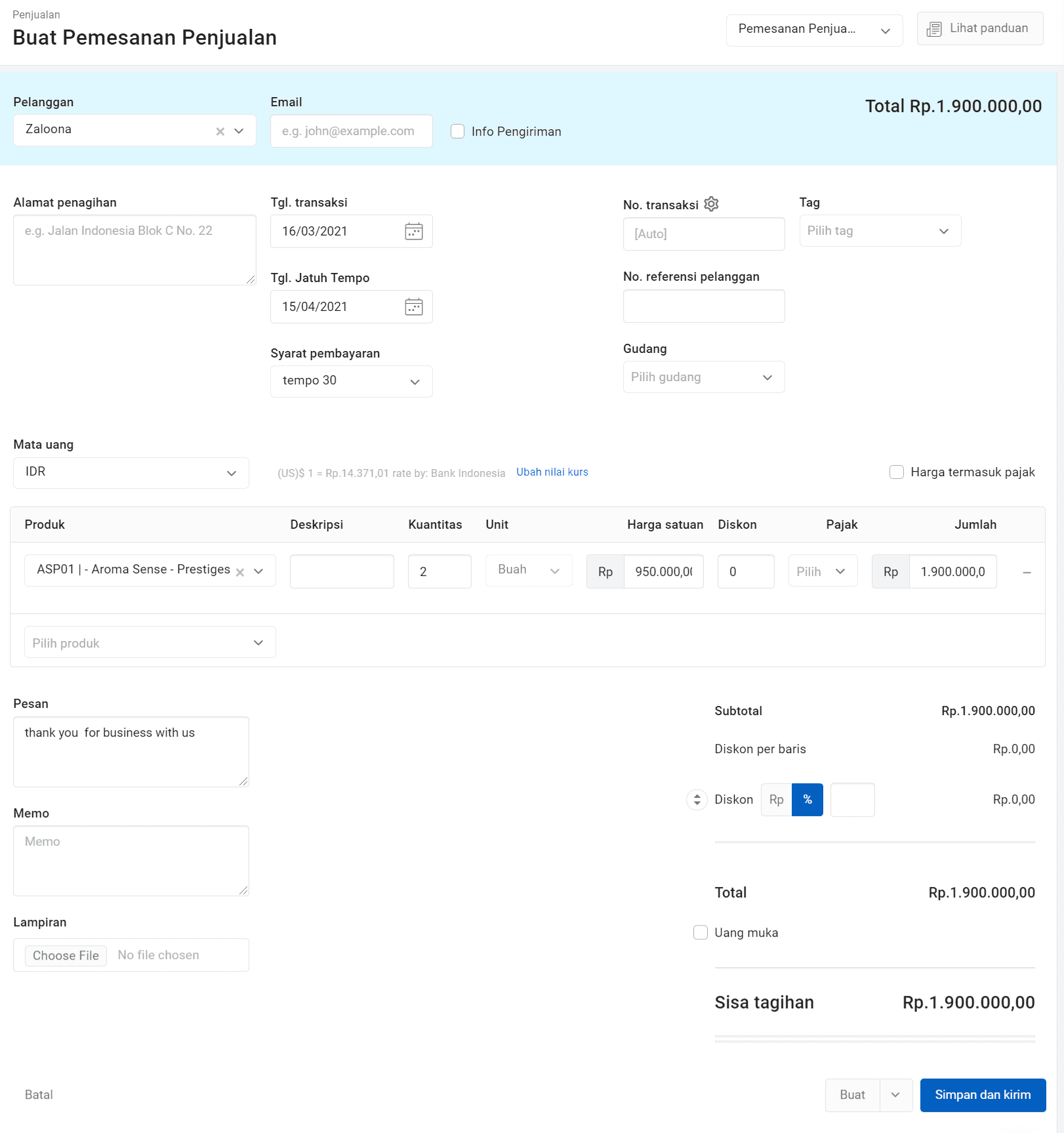 cara membuat purchase order (po)