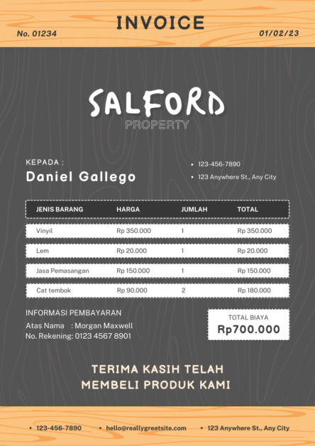 property invoice template