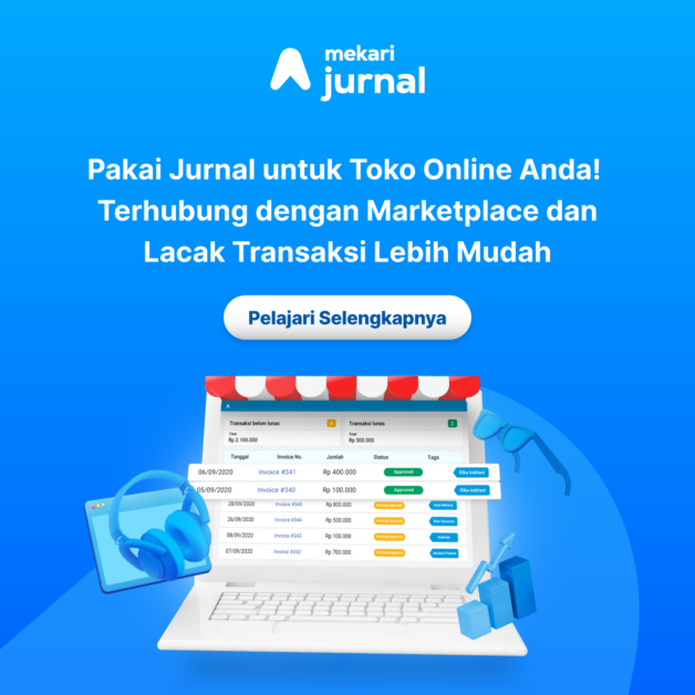 Pakai Mekari Jurnal untuk toko online Anda! Terhubung dengan Markeplace permudah lacak transaksi toko. 