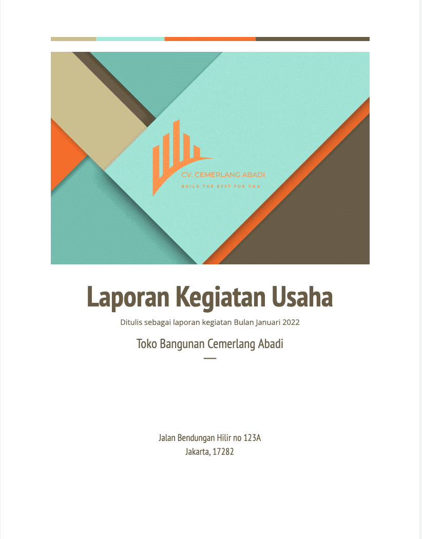 contoh laporan kegiatan usaha