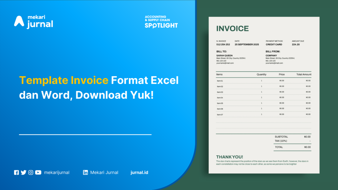Template Invoice Format Excel dan Word, Download Yuk!