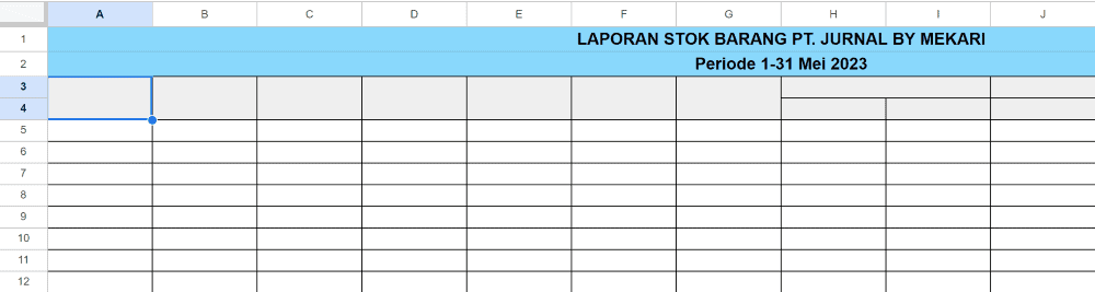 membuat format laporan stok barang