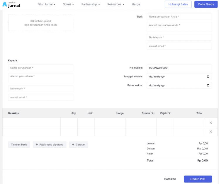 membuat invoice online