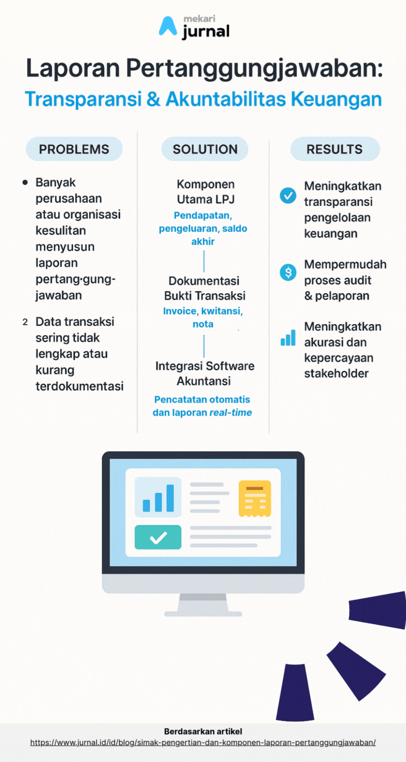 infografis laporan pertanggung jawaban kegiatan (LPJ)