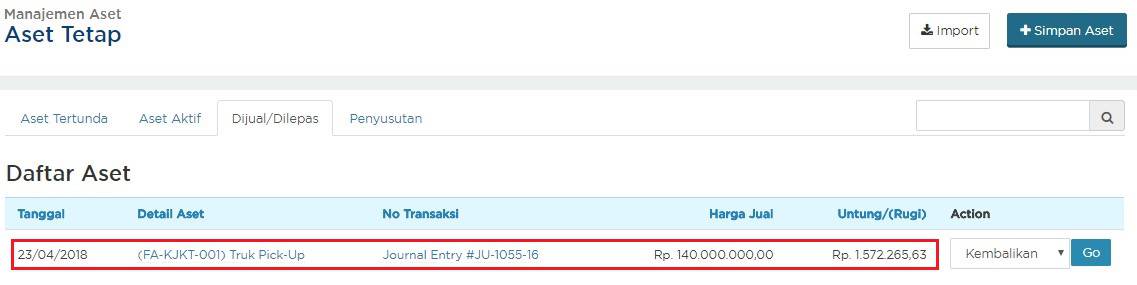 Tutorial jurnal penjualan aset melalui Mekari Jurnal