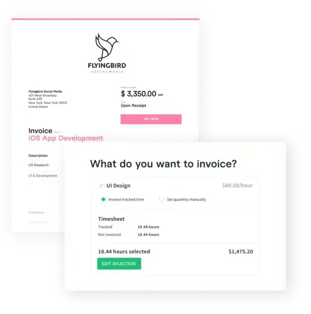 Fitur pada aplikasi invoice Fiverr dapat berjalan secara end-to-end process