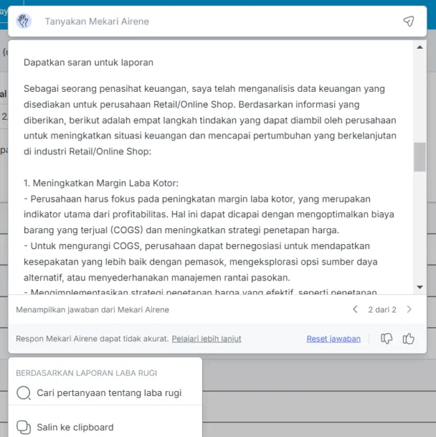 peran ai dalam akuntansi dengan menganalisis laporan keuangan