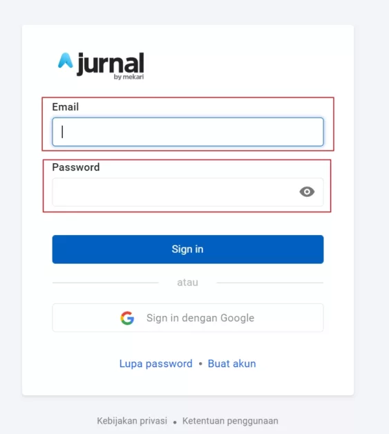 cara yang benar untuk login akun mekari jurnal