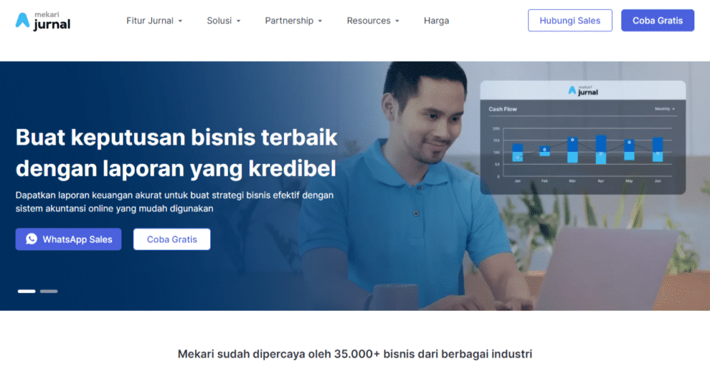 halaman resmi homepage mekari jurnal untuk daftar akun mekari jurnal