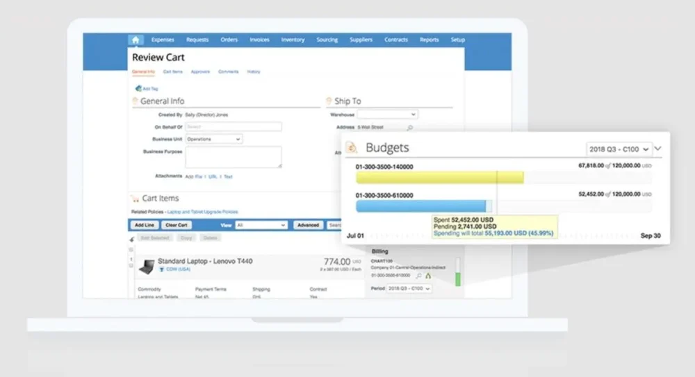 coupa procurement software purchase order