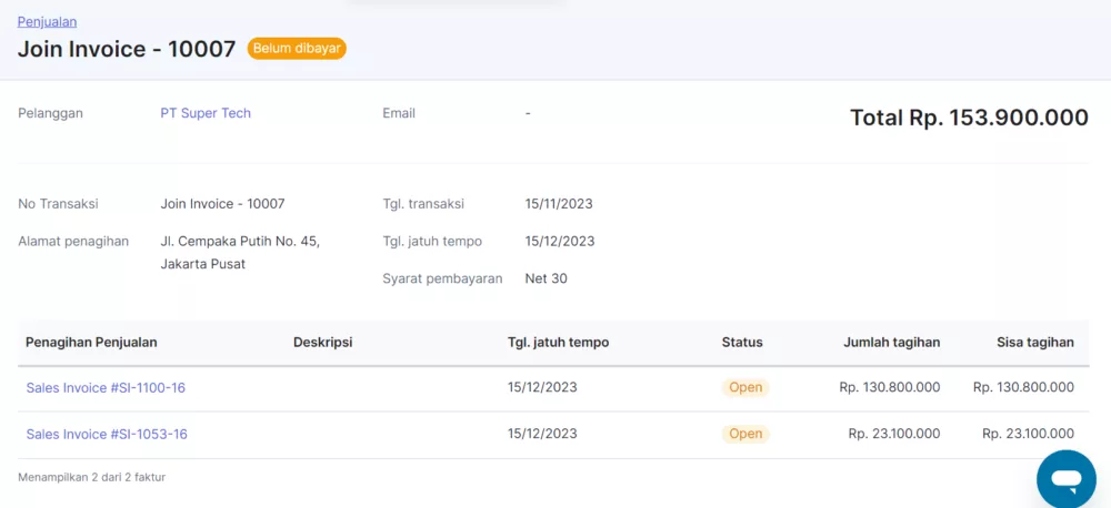 cara menggunakan join invoice dari mekari jurnal