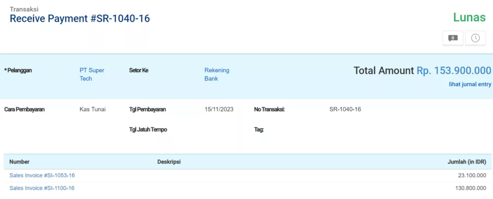 Menerima Pembayaran Join Invoice
