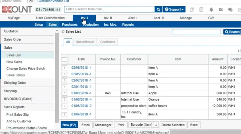 ECOUNT ERP Cloud