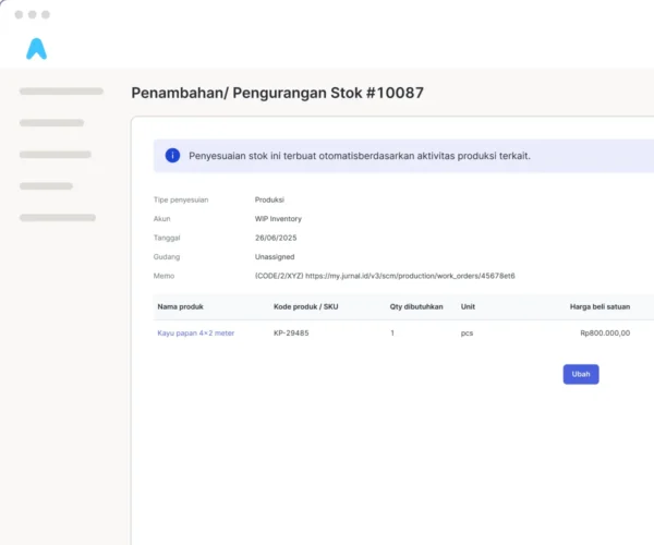 manajemen penambahan dan pengurangan barang