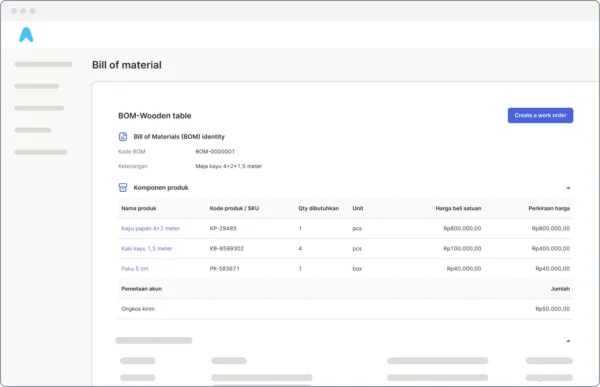 bill of material dalam produksi