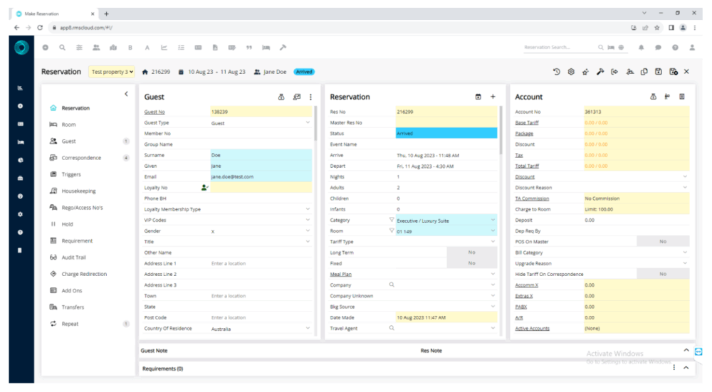 RMS Cloud Software Hotel